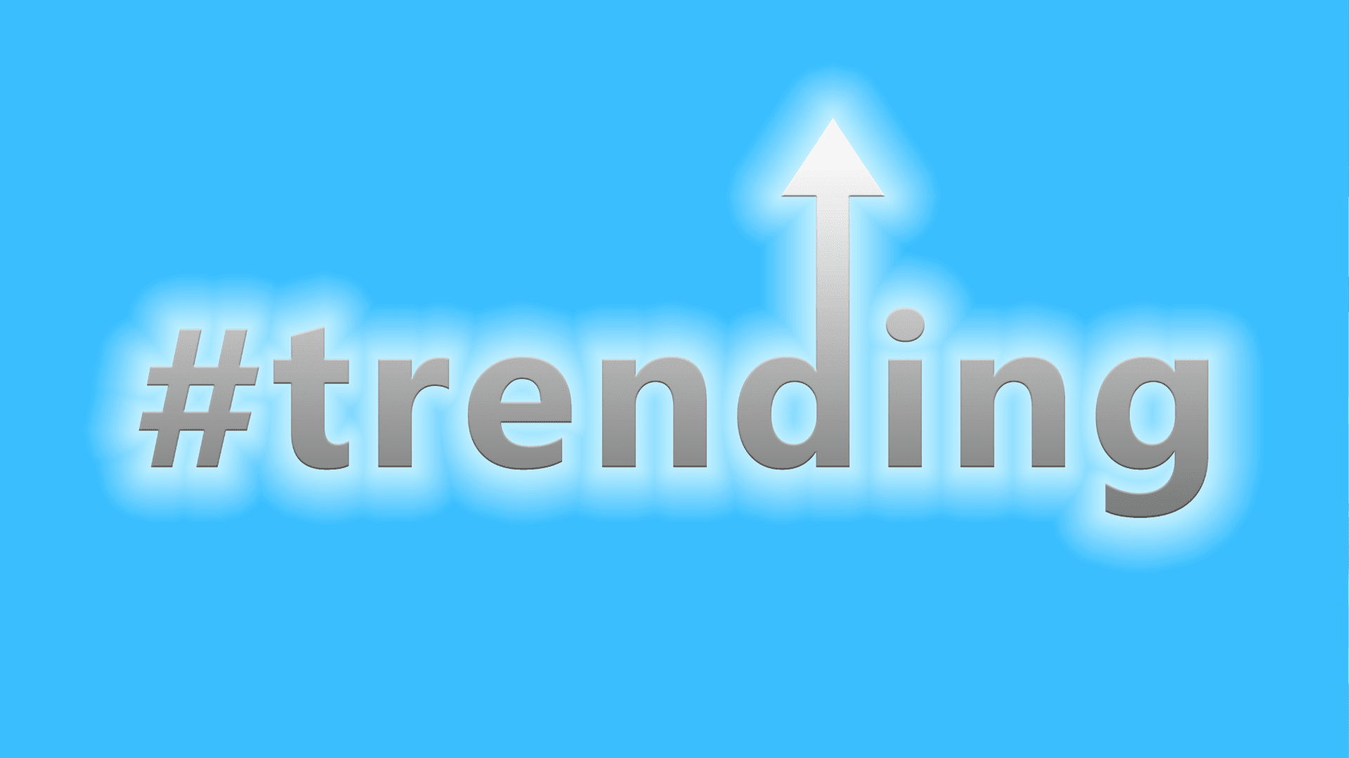#trending text with an upward arrow on blue background indicating instagram hashtags 2025 growth