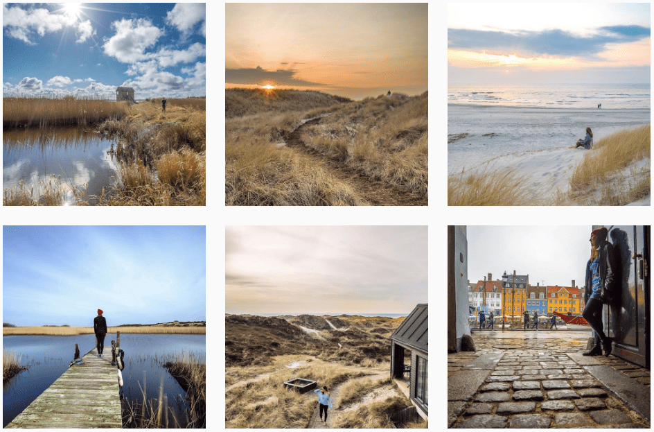 Travel influencer @bemytravelmuse’s Instagram posts featuring landscapes and cityscapes